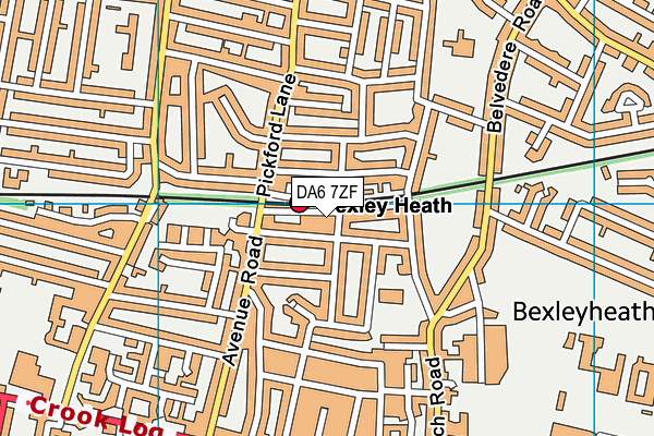 DA6 7ZF map - OS VectorMap District (Ordnance Survey) DA6 7ZF map - OS VectorMap District (Ordnance Survey)