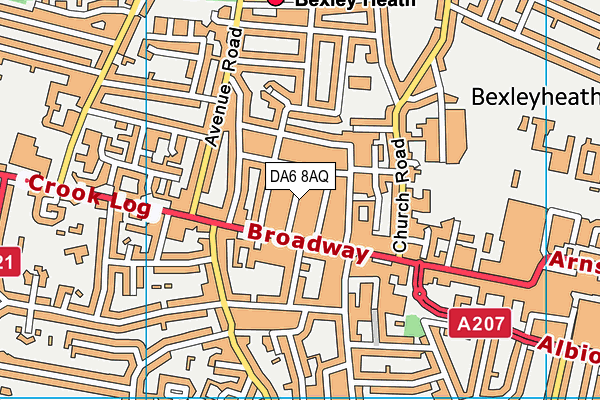 DA6 8AQ map - OS VectorMap District (Ordnance Survey) DA6 8AQ map - OS VectorMap District (Ordnance Survey)