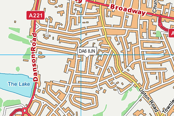 DA6 8JN map - OS VectorMap District (Ordnance Survey) DA6 8JN map - OS VectorMap District (Ordnance Survey)