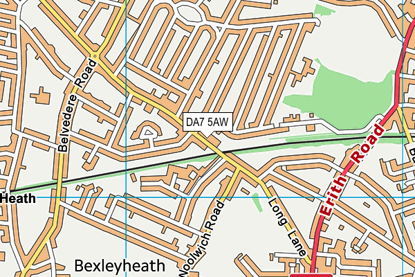 DA7 5AW map - OS VectorMap District (Ordnance Survey) DA7 5AW map - OS VectorMap District (Ordnance Survey)
