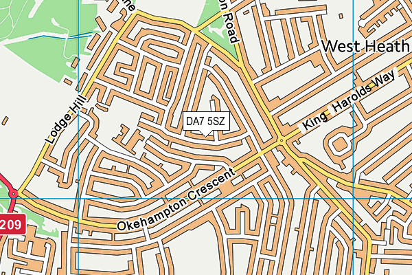 DA7 5SZ map - OS VectorMap District (Ordnance Survey) DA7 5SZ map - OS VectorMap District (Ordnance Survey)