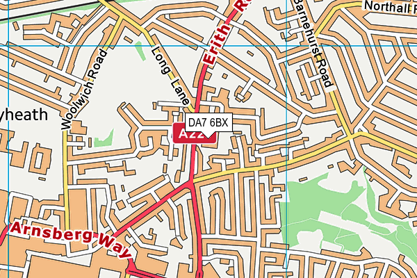 DA7 6BX map - OS VectorMap District (Ordnance Survey) DA7 6BX map - OS VectorMap District (Ordnance Survey)
