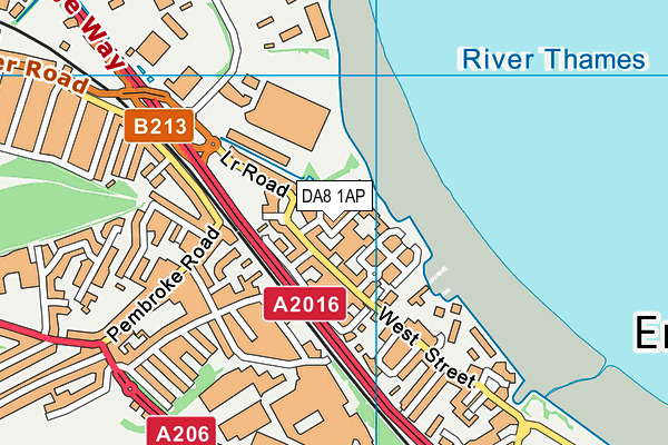 DA8 1AP map - OS VectorMap District (Ordnance Survey) DA8 1AP map - OS VectorMap District (Ordnance Survey)