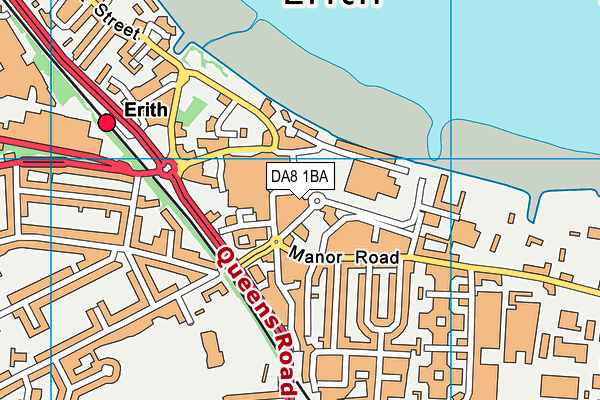 DA8 1BA map - OS VectorMap District (Ordnance Survey) DA8 1BA map - OS VectorMap District (Ordnance Survey)