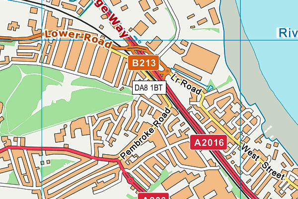 DA8 1BT map - OS VectorMap District (Ordnance Survey) DA8 1BT map - OS VectorMap District (Ordnance Survey)