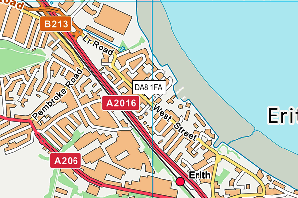 DA8 1FA map - OS VectorMap District (Ordnance Survey) DA8 1FA map - OS VectorMap District (Ordnance Survey)