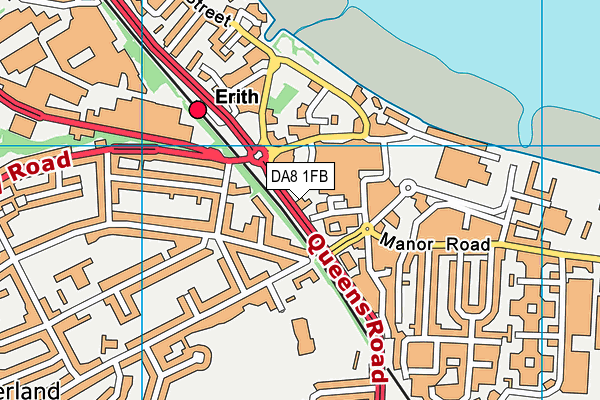 DA8 1FB map - OS VectorMap District (Ordnance Survey) DA8 1FB map - OS VectorMap District (Ordnance Survey)