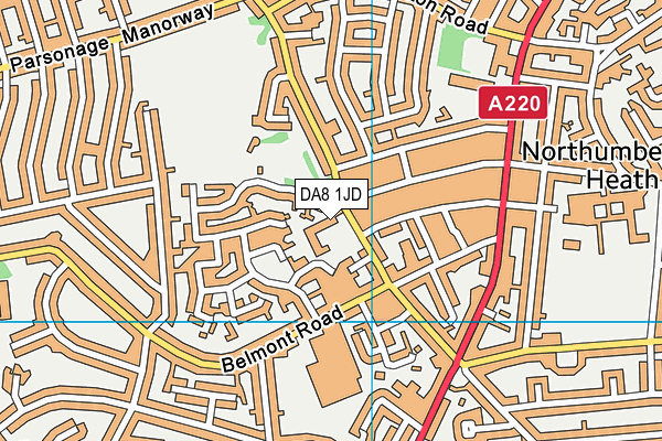 DA8 1JD map - OS VectorMap District (Ordnance Survey) DA8 1JD map - OS VectorMap District (Ordnance Survey)