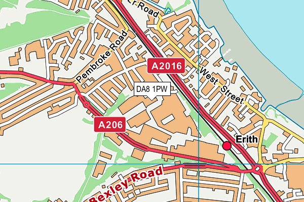 DA8 1PW map - OS VectorMap District (Ordnance Survey) DA8 1PW map - OS VectorMap District (Ordnance Survey)