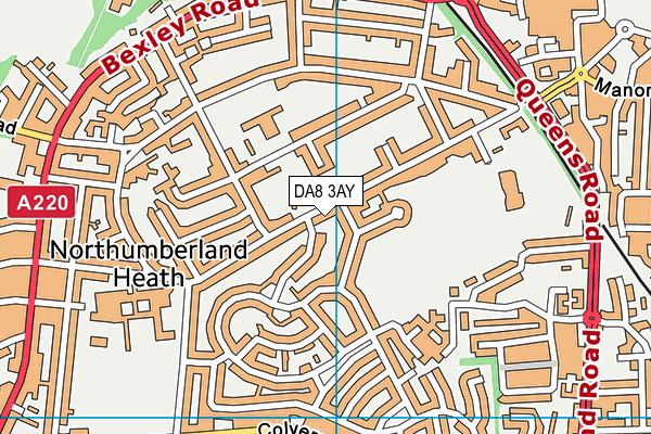 DA8 3AY map - OS VectorMap District (Ordnance Survey) DA8 3AY map - OS VectorMap District (Ordnance Survey)