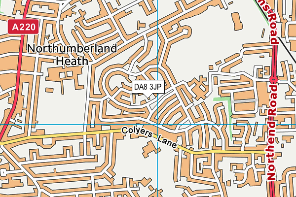 DA8 3JP map - OS VectorMap District (Ordnance Survey) DA8 3JP map - OS VectorMap District (Ordnance Survey)