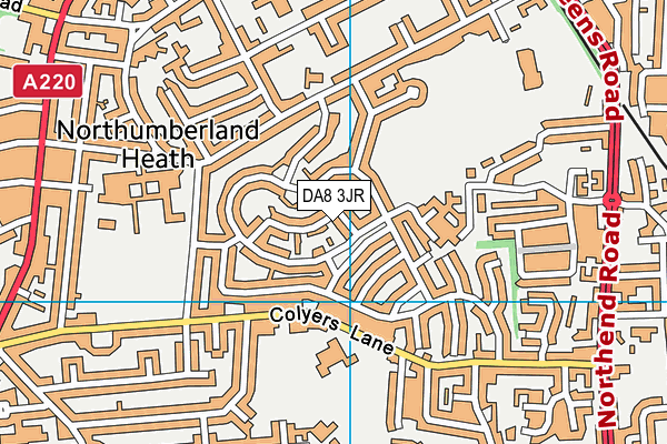 DA8 3JR map - OS VectorMap District (Ordnance Survey) DA8 3JR map - OS VectorMap District (Ordnance Survey)