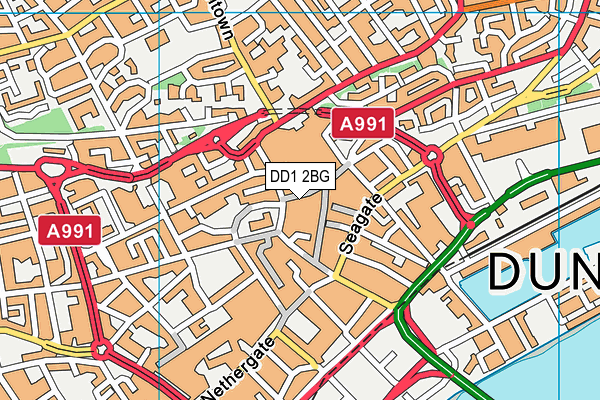 DD1 2BG map - OS VectorMap District (Ordnance Survey)