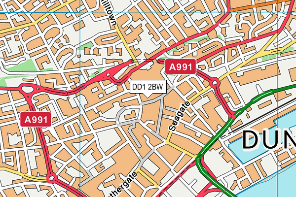 DD1 2BW map - OS VectorMap District (Ordnance Survey)