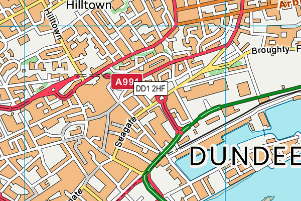 DD1 2HF map - OS VectorMap District (Ordnance Survey)