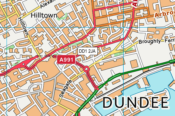 DD1 2JA map - OS VectorMap District (Ordnance Survey)
