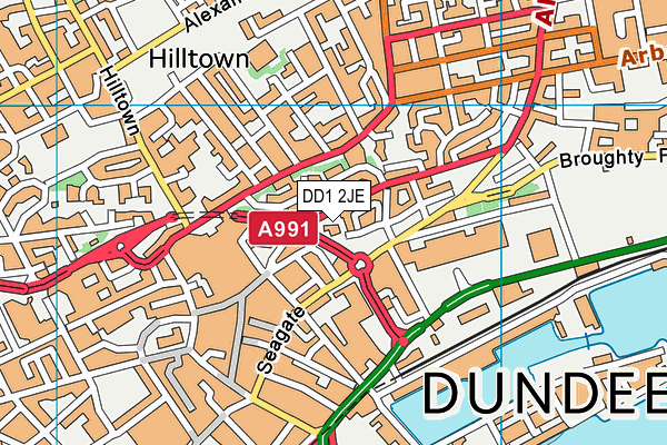 DD1 2JE map - OS VectorMap District (Ordnance Survey)