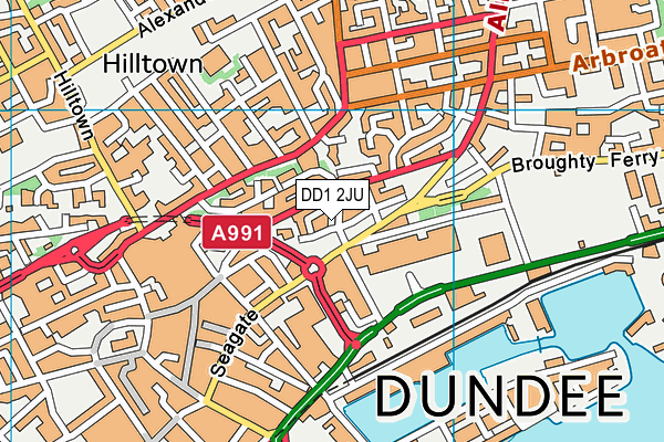 DD1 2JU map - OS VectorMap District (Ordnance Survey)