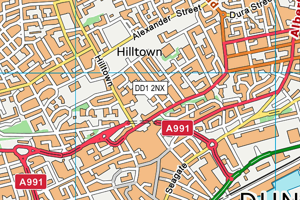 DD1 2NX map - OS VectorMap District (Ordnance Survey)