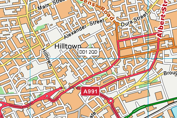 DD1 2QD map - OS VectorMap District (Ordnance Survey)