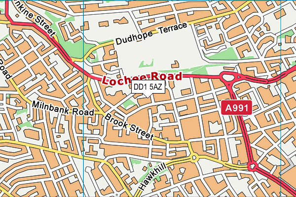 DD1 5AZ map - OS VectorMap District (Ordnance Survey)