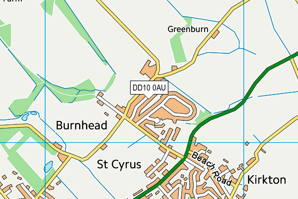 DD10 0AU map - OS VectorMap District (Ordnance Survey)