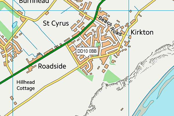 DD10 0BB map - OS VectorMap District (Ordnance Survey)