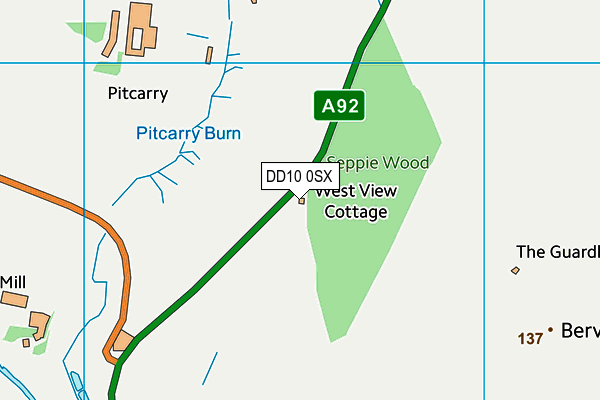DD10 0SX map - OS VectorMap District (Ordnance Survey)