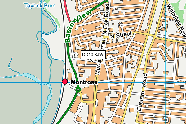 DD10 8JW map - OS VectorMap District (Ordnance Survey)