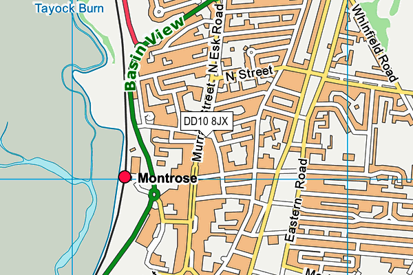 DD10 8JX map - OS VectorMap District (Ordnance Survey)
