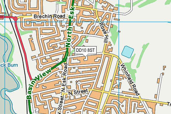 DD10 8ST map - OS VectorMap District (Ordnance Survey)