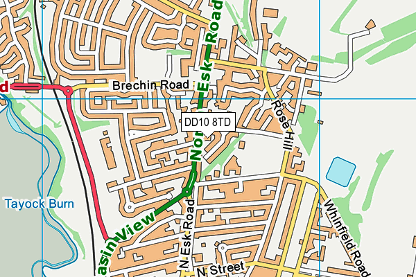 DD10 8TD map - OS VectorMap District (Ordnance Survey)