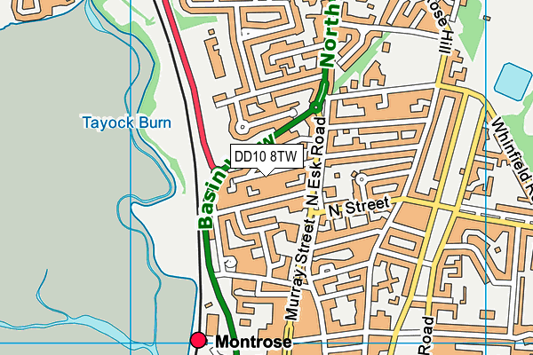 DD10 8TW map - OS VectorMap District (Ordnance Survey)
