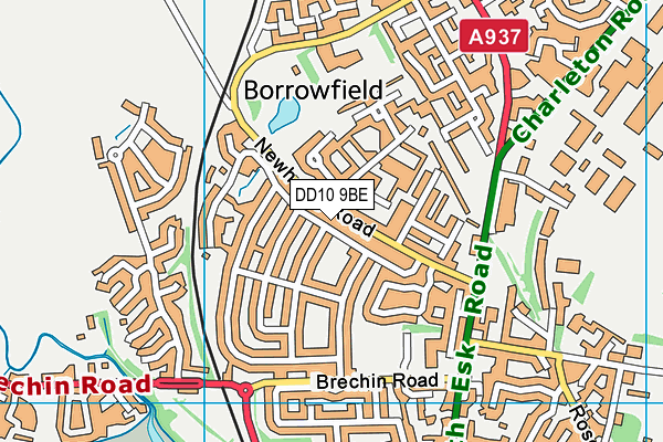 DD10 9BE map - OS VectorMap District (Ordnance Survey)