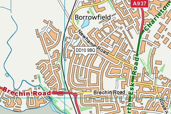 DD10 9BQ map - OS VectorMap District (Ordnance Survey)