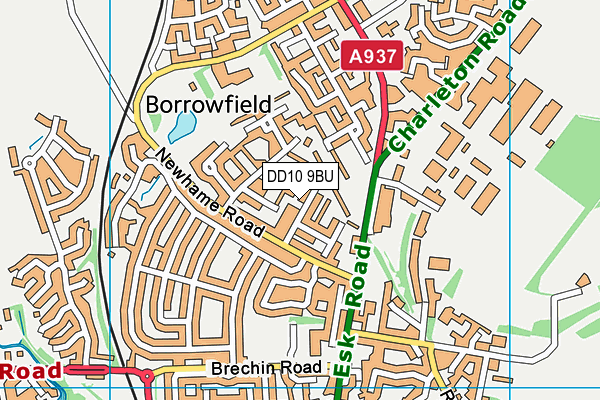 DD10 9BU map - OS VectorMap District (Ordnance Survey)