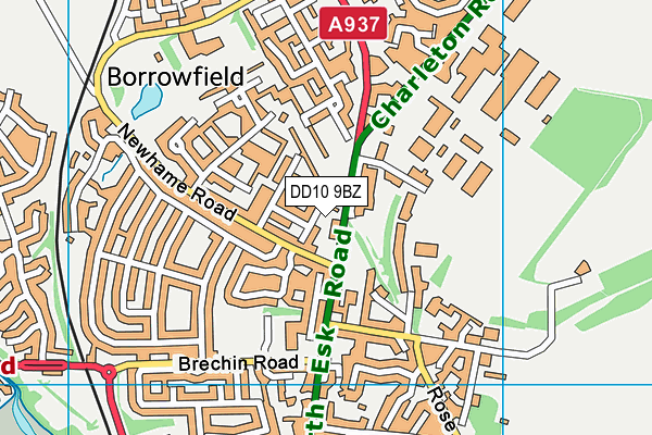 DD10 9BZ map - OS VectorMap District (Ordnance Survey) DD10 9BZ map - OS VectorMap District (Ordnance Survey)