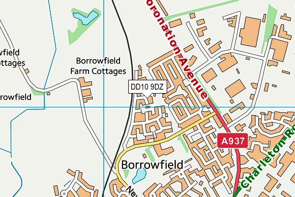 DD10 9DZ map - OS VectorMap District (Ordnance Survey)