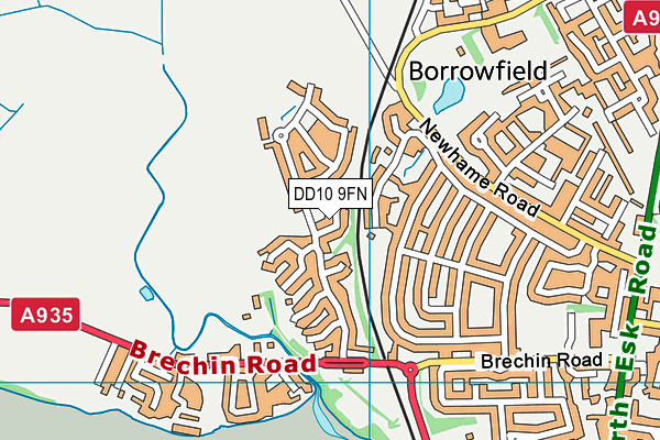 DD10 9FN map - OS VectorMap District (Ordnance Survey) DD10 9FN map - OS VectorMap District (Ordnance Survey)