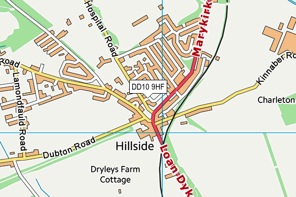 DD10 9HF map - OS VectorMap District (Ordnance Survey)