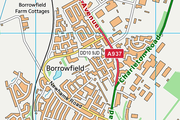DD10 9JD map - OS VectorMap District (Ordnance Survey)