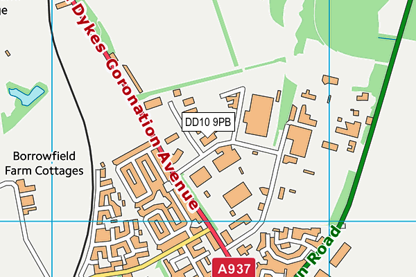 DD10 9PB map - OS VectorMap District (Ordnance Survey) DD10 9PB map - OS VectorMap District (Ordnance Survey)