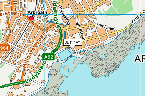 DD11 1AY map - OS VectorMap District (Ordnance Survey) DD11 1AY map - OS VectorMap District (Ordnance Survey)