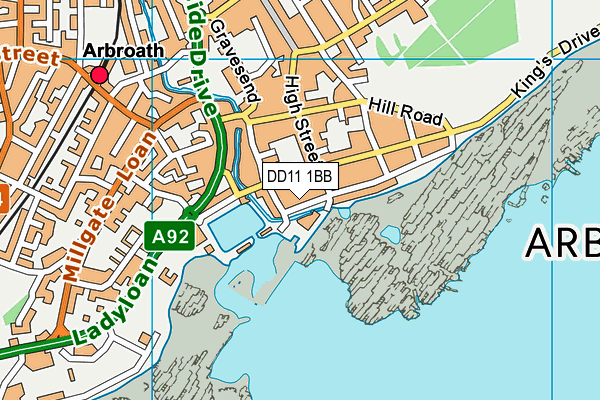 DD11 1BB map - OS VectorMap District (Ordnance Survey) DD11 1BB map - OS VectorMap District (Ordnance Survey)
