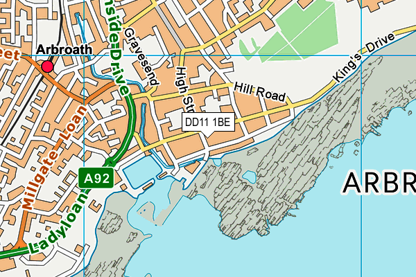 DD11 1BE map - OS VectorMap District (Ordnance Survey) DD11 1BE map - OS VectorMap District (Ordnance Survey)