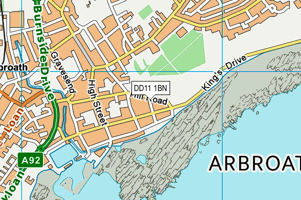 DD11 1BN map - OS VectorMap District (Ordnance Survey) DD11 1BN map - OS VectorMap District (Ordnance Survey)