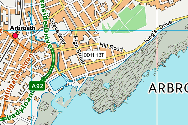 DD11 1BT map - OS VectorMap District (Ordnance Survey) DD11 1BT map - OS VectorMap District (Ordnance Survey)