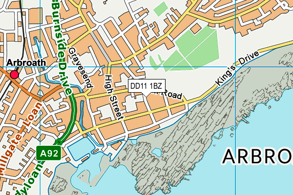 DD11 1BZ map - OS VectorMap District (Ordnance Survey) DD11 1BZ map - OS VectorMap District (Ordnance Survey)