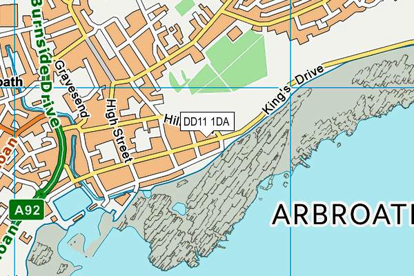 DD11 1DA map - OS VectorMap District (Ordnance Survey)