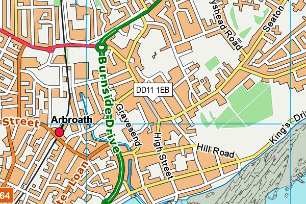 DD11 1EB map - OS VectorMap District (Ordnance Survey)